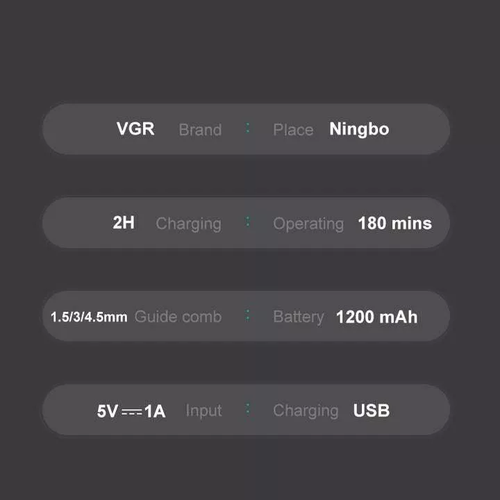 ماشین اصلاح موی سر و صورت شارژی وی جی ار مدل V-989 professional