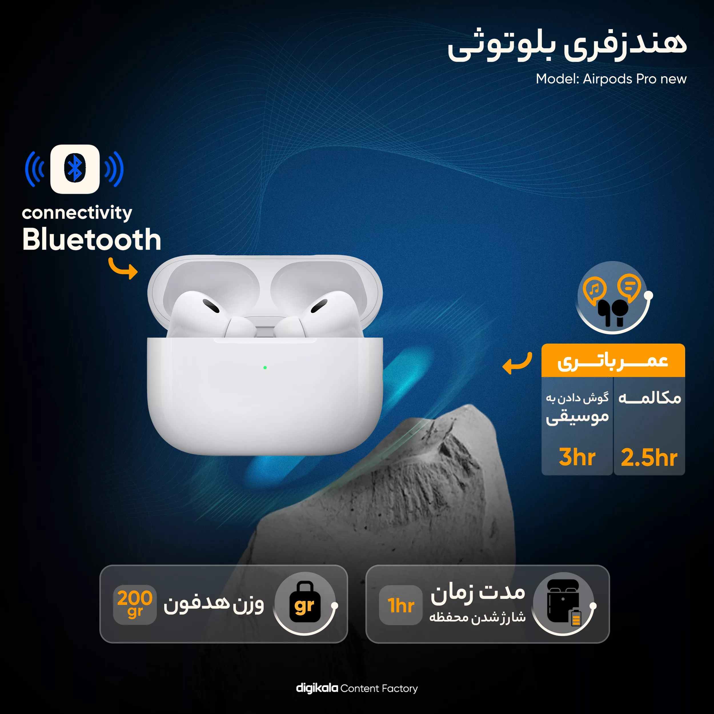 هدفون بلوتوثی مدل Airpods Pro new