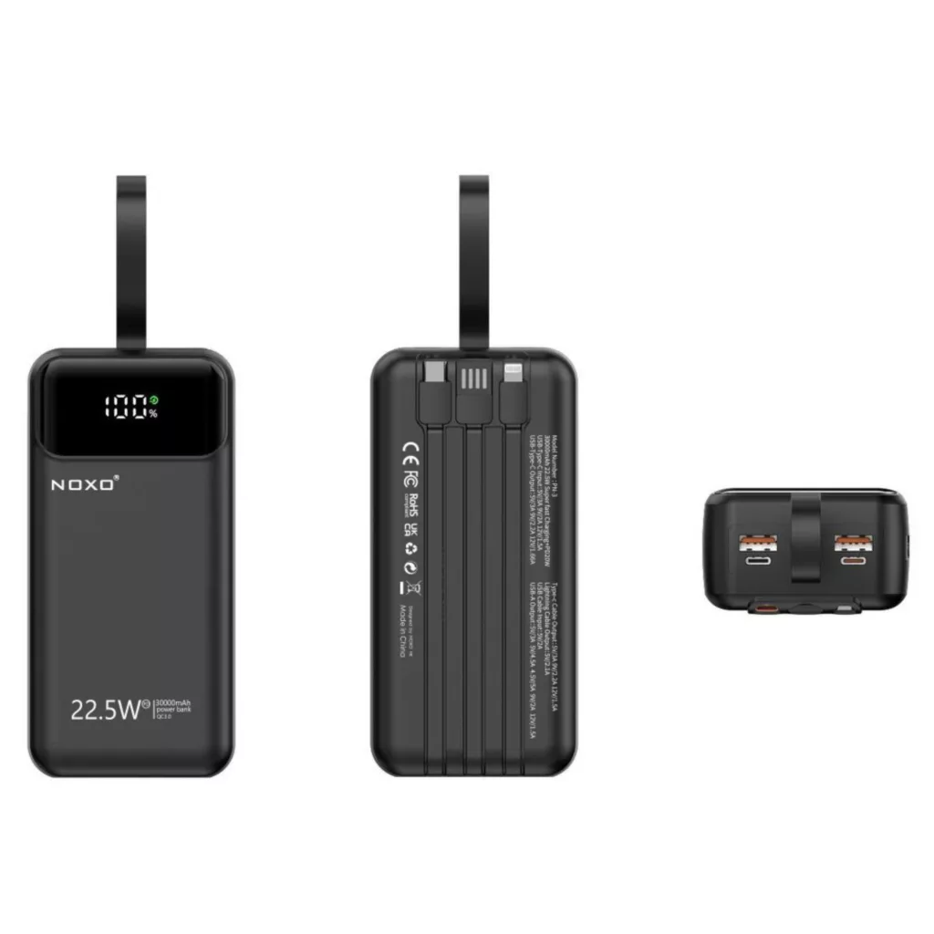 پاوربانک نوکسو مدل PN-3 ظرفیت 30 هزار میلی آمپر ساعت