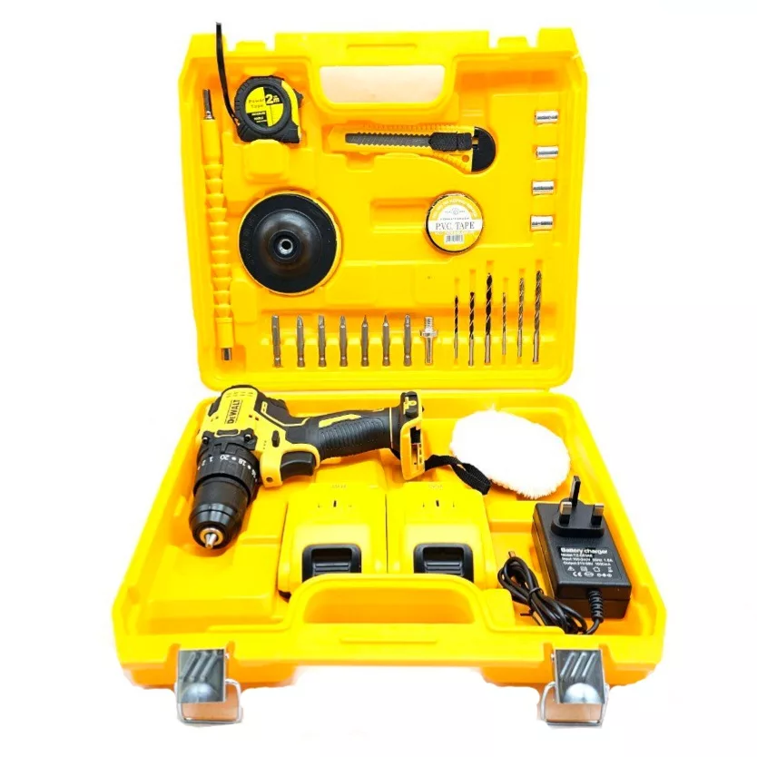 دریل پیچ گوشتی شارژی چکشی  مدل BRUSHLESS-36V مجموعه 28 عددی