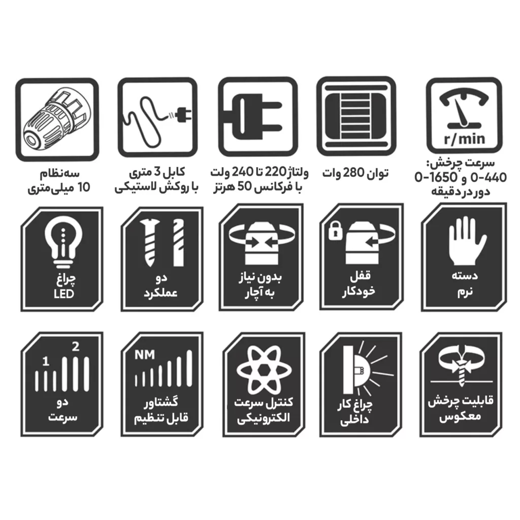 دریل پیچ گوشتی کنزاکس مدل KDD-1280