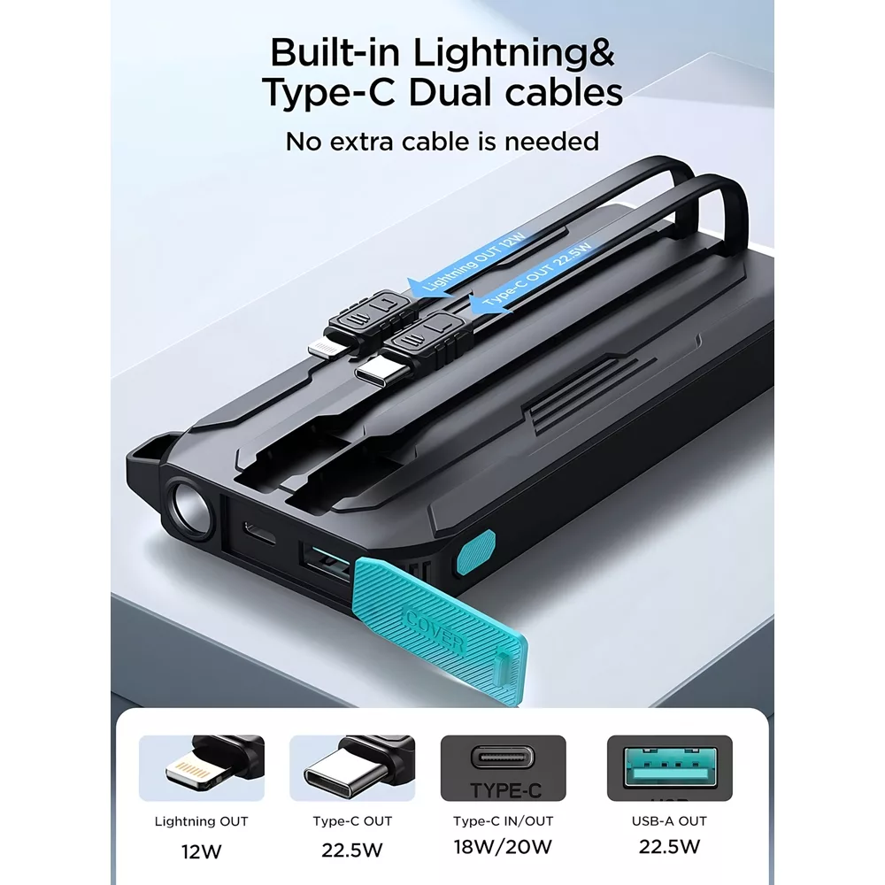 پاوربانک جوی روم مدل JR-L017 ظرفیت 10000 میلی آمپرساعت