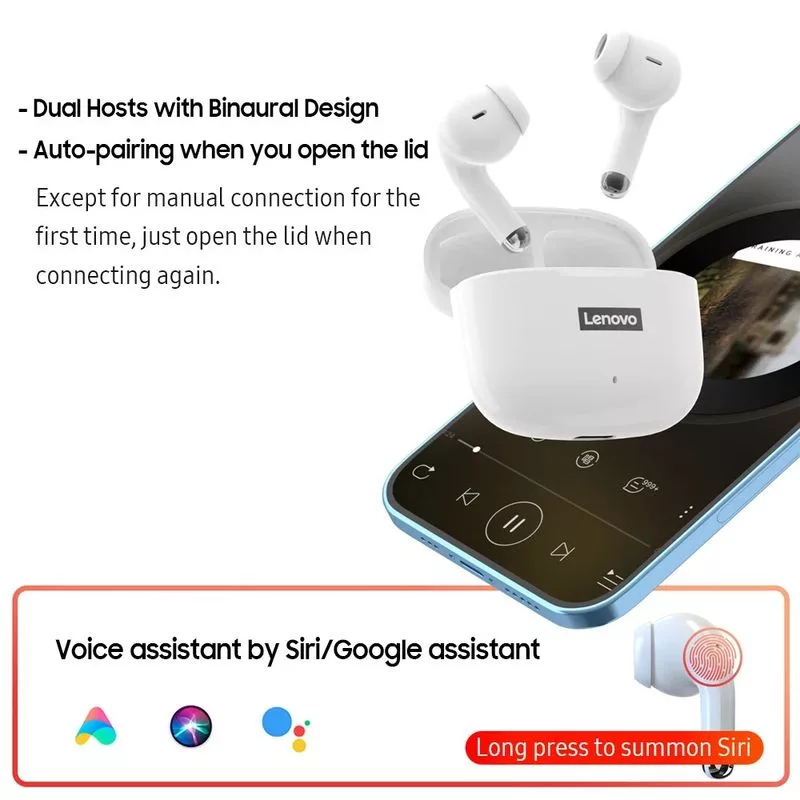 هدست بی سیم لنوو مدل  LP40S Upgraded LP40 version 2022 Edition