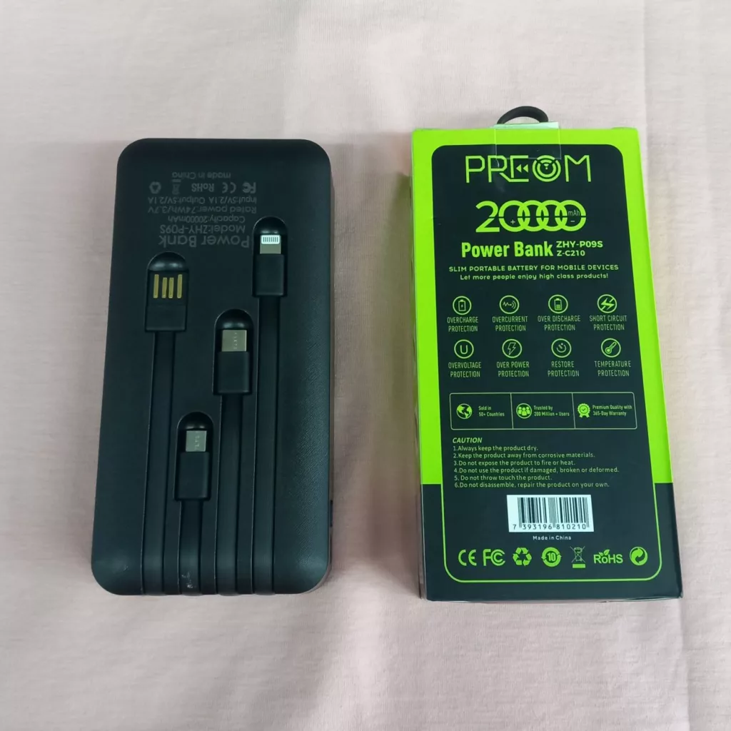 پاوربانک  مدل ZHY-p09s ظرفیت 20000 میلی آمپر ساعت