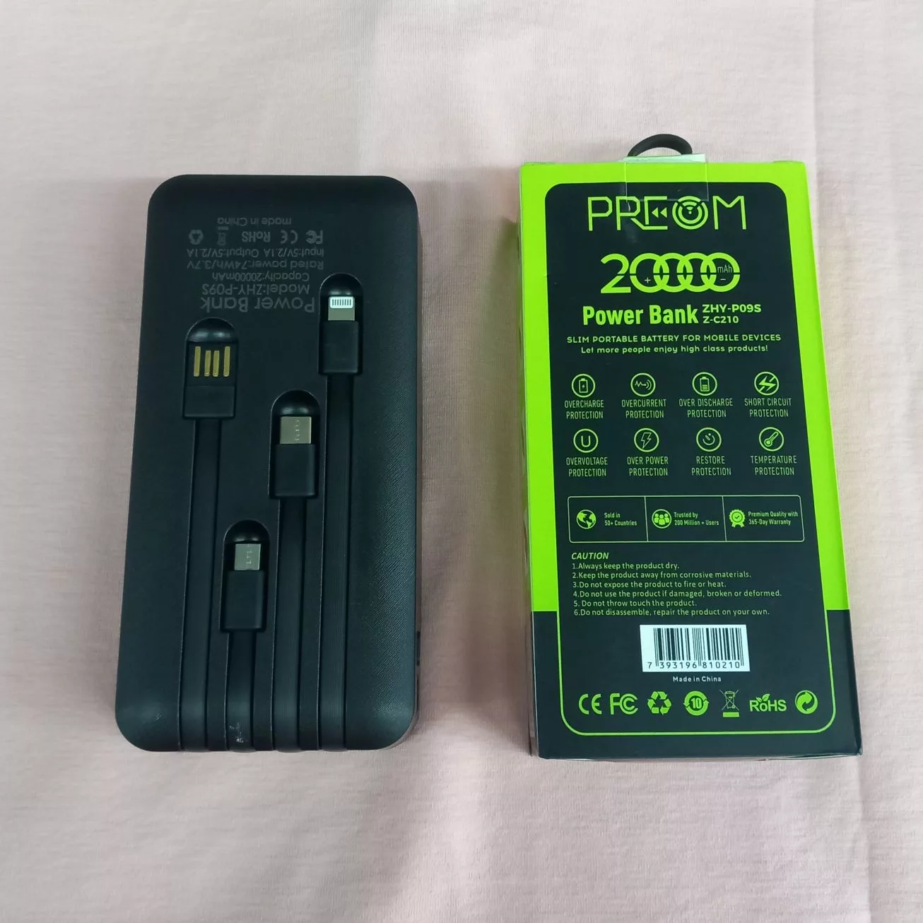 پاوربانک  مدل ZHY-p09s ظرفیت 20000 میلی آمپر ساعت