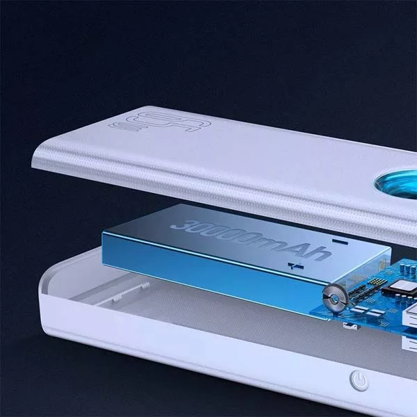 پاوربانک بیسوس مدل PPLG000102 با ظرفیت 30000 میلی آمپر بر ساعت