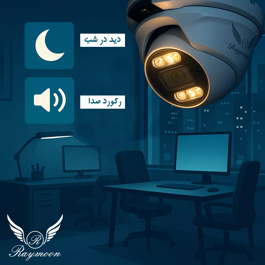 دوربین مداربسته تحت شبکه رایمون مدل پنج مگاپیکسل کد POE-H52 بسته دو عددی