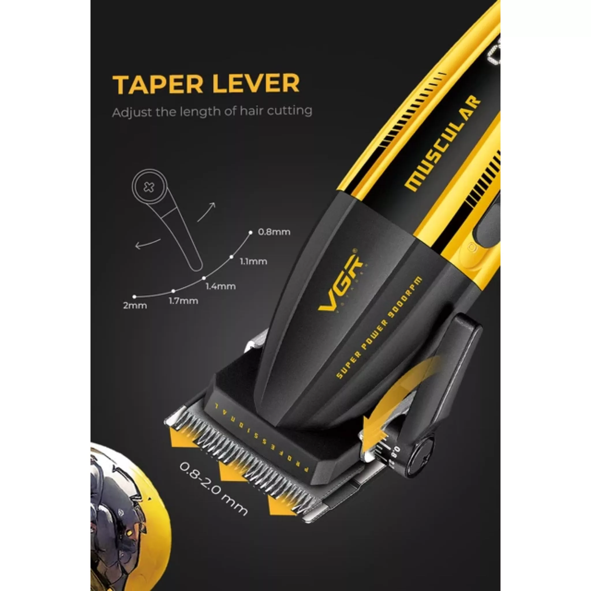 ماشین اصلاح موی سر و صورت شارژی وی جی ار مدل V-285