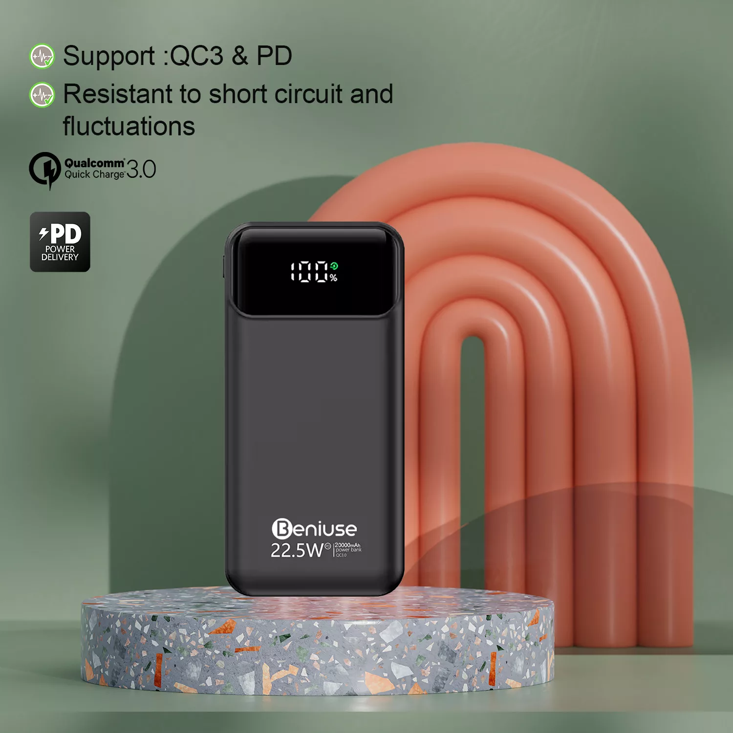 پاوربانک بنیوس مدل BE-PB04 ظرفیت 20000 میلی آمپر ساعت