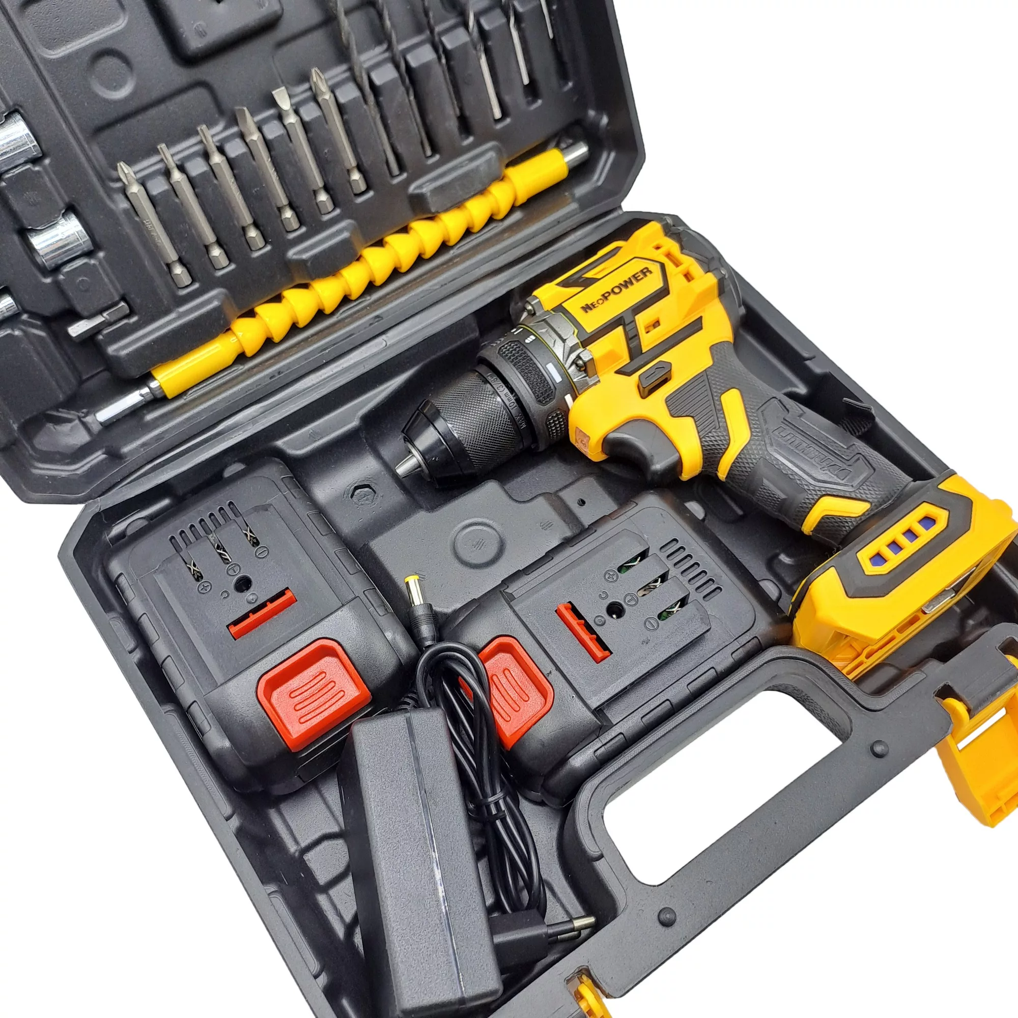 مجموعه 28 عددی دریل پیچ گوشتی براشلس صنعتی نیوپاور مدل 48VF کد 2