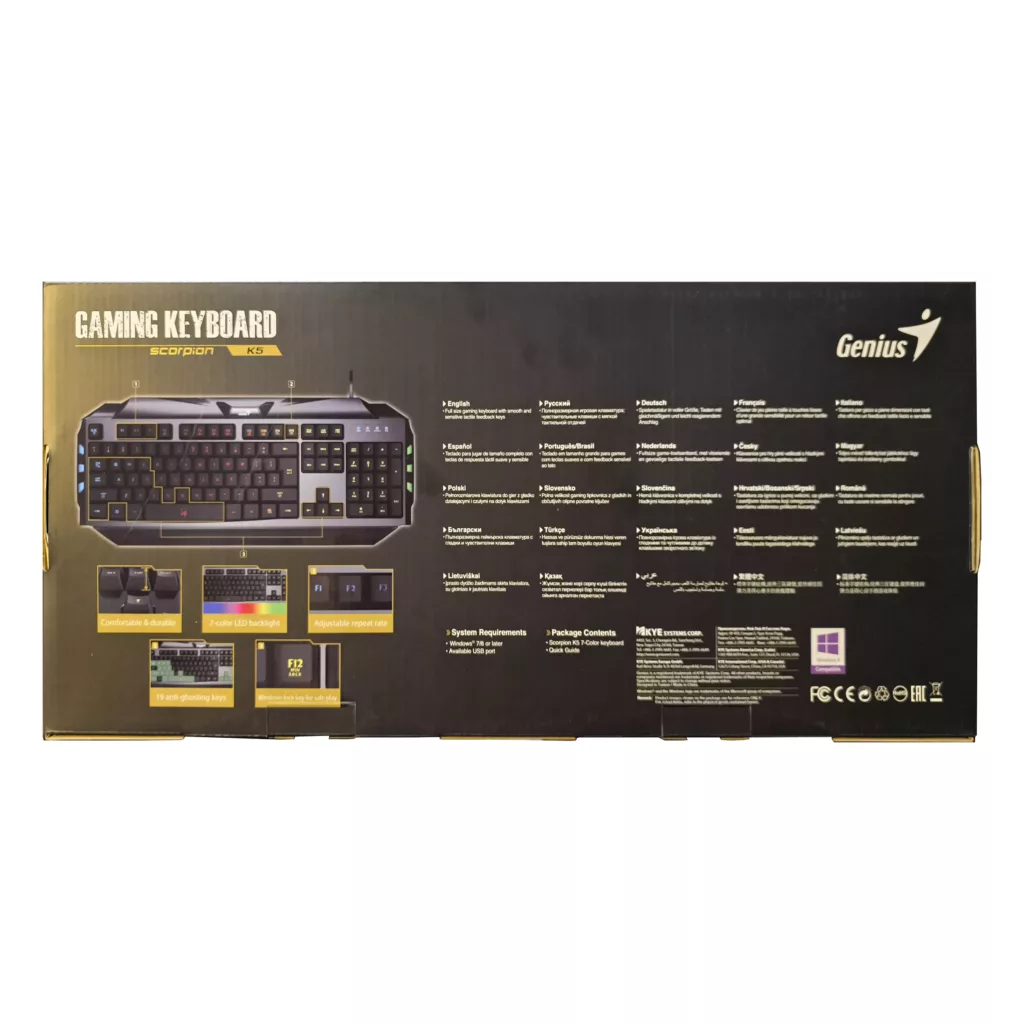 کیبورد مخصوص بازی جنیوس مدل Scorpion K5