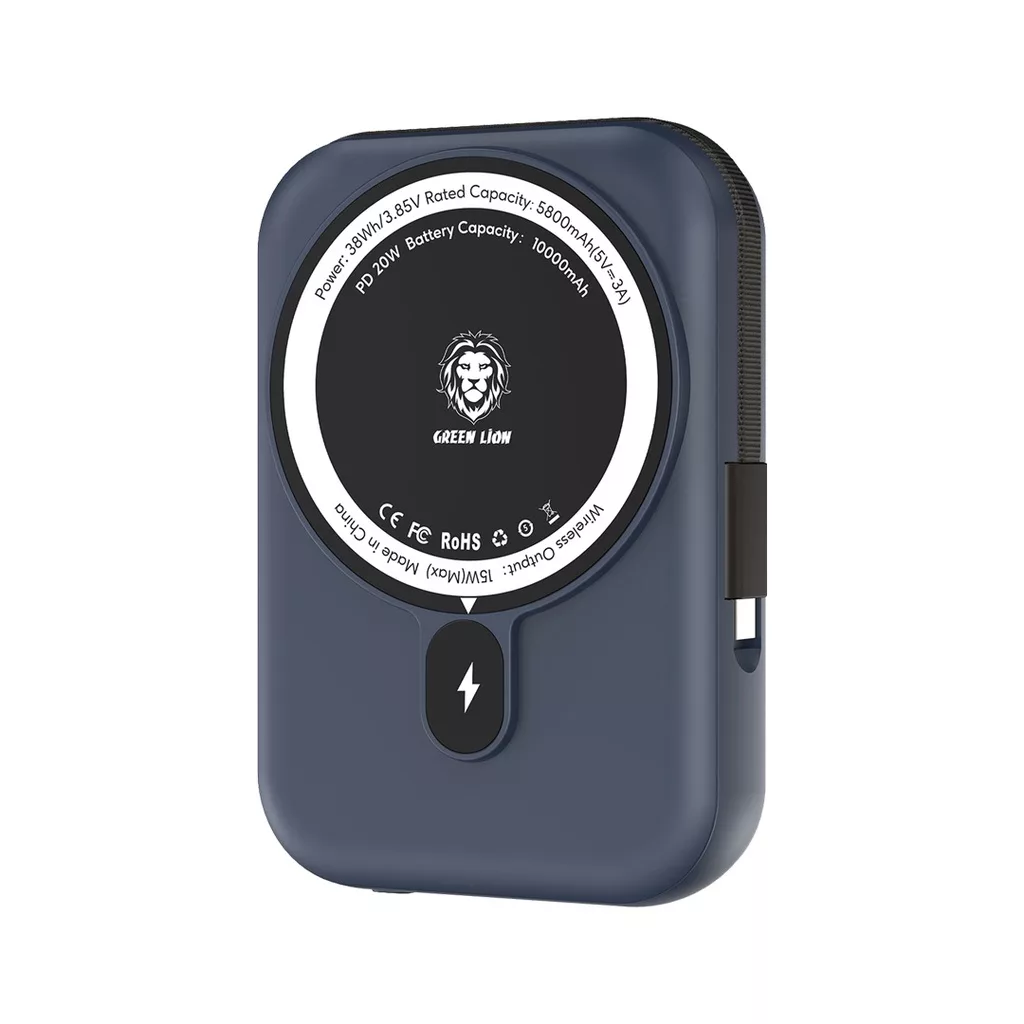 پاوربانک گرین لاین مدل monoco magsafe ظرفیت 10000میلی آمپر ساعت