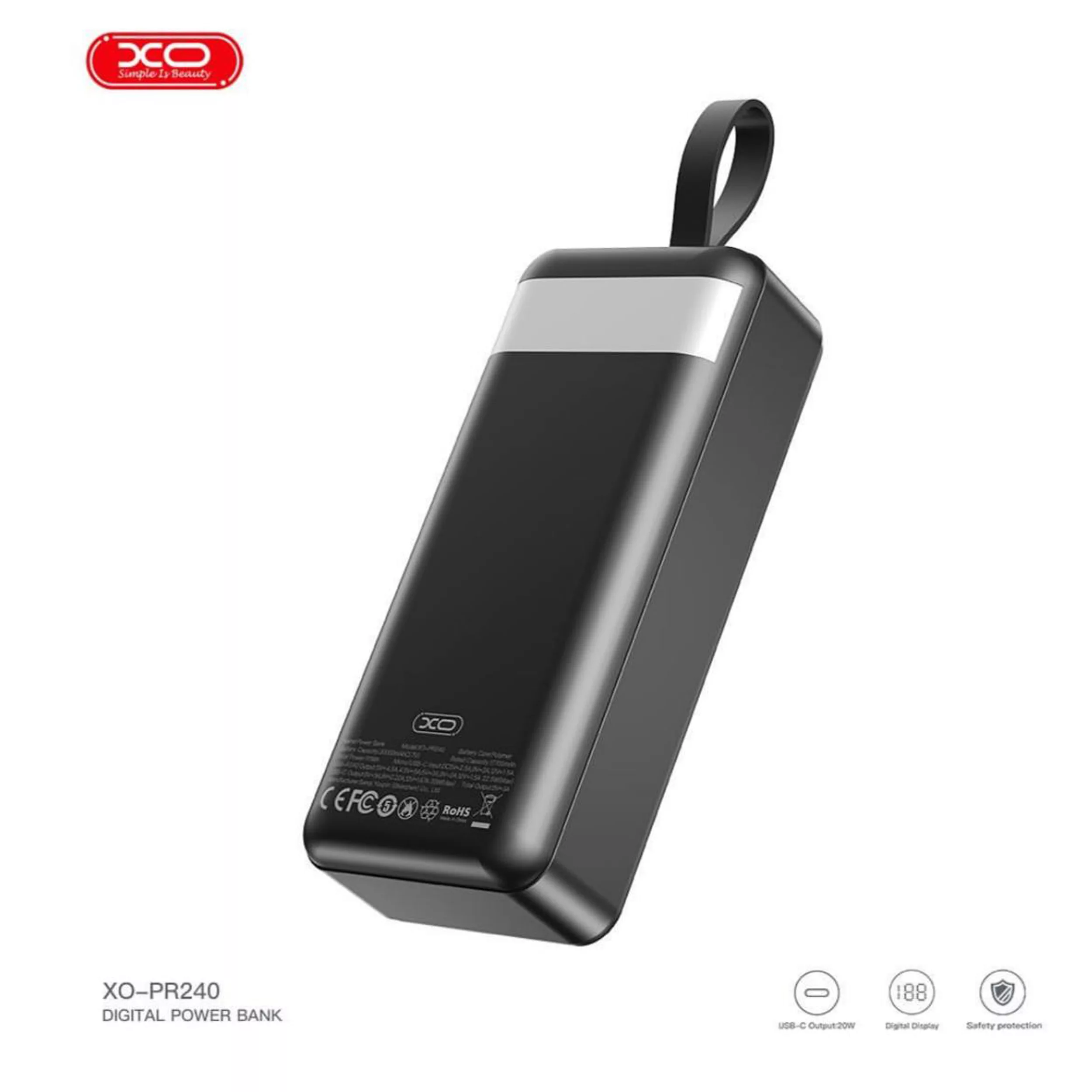 پاوربانک ایکس او مدل PR240 ظرفیت 30000 میلی آمپر ساعت