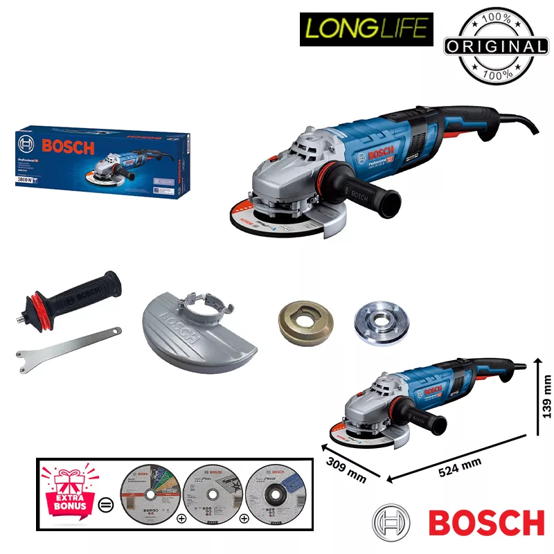 فرز 230 میلیمتری 2800 وات بوش مدل سنگبری فوق هوشمند کد GWS 30-230 B - 2800W