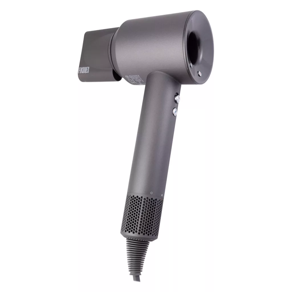 سشوار حرفهای فیکورس مدل سوپرسونیک، موتور AC با توان مصرفی 1600 وات، دارای قابلیت باد سرد، قابلیت تعویض سری، دارای سیم گردان، با حالت صافکننده و حجمدهنده، وزن 1200 گرم، تنظیم حرارت 3 حالته و کنترل سرعت 3 حالته، به همراه دیسپانسر و 5 عدد سری متمرکزکننده