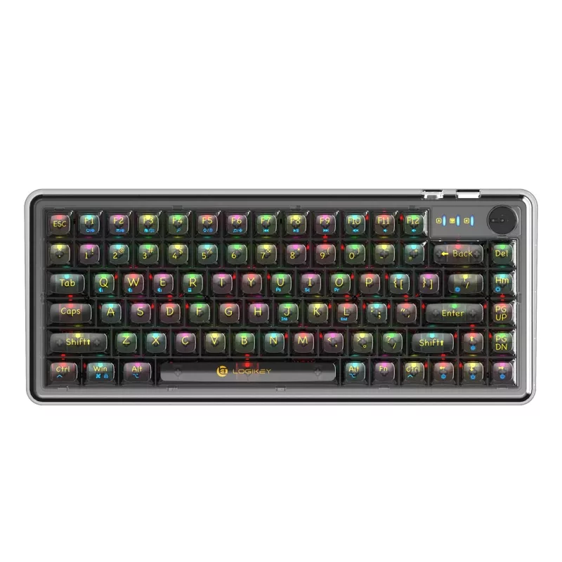 کیبورد بی سیم گیمینگ لاجی کی مدل K450BB، سوییچ مکانیکال شفاف، Tenkeyless، نورپردازی RGB