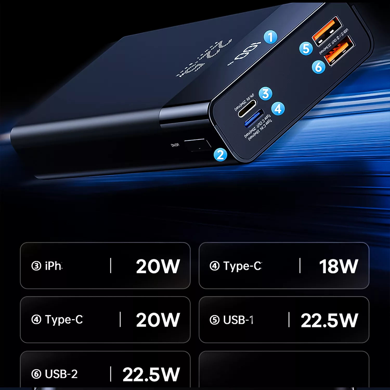 پاوربانک ریمکس مدل RPP-672 ظرفیت 20000 میلی آمپر ساعت