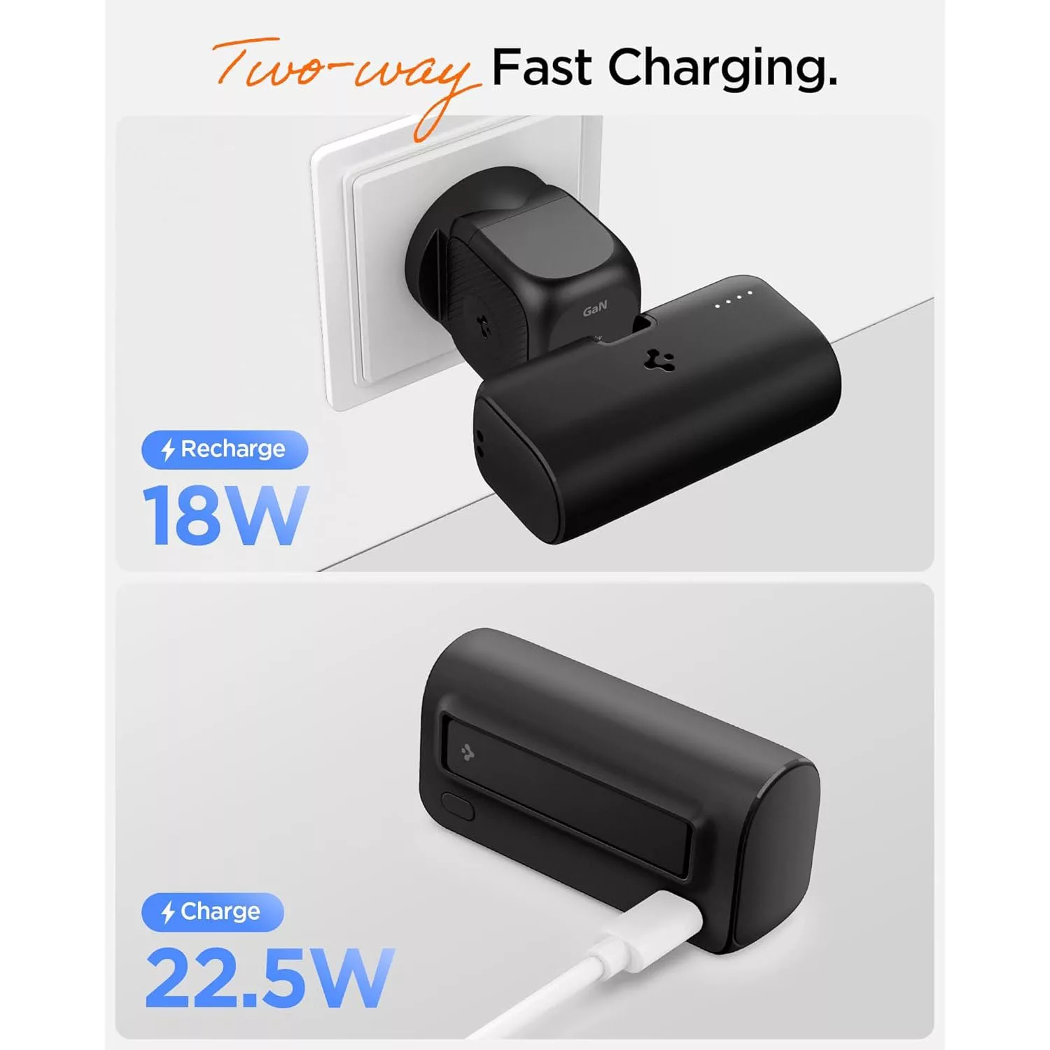 پاوربانک اسپیگن مدل EA2205 ظرفیت 5000 میلیآمپر ساعت