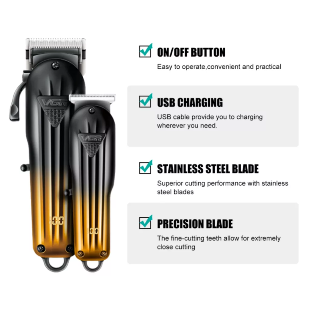 ماشین اصلاح موی سر و صورت وی جی ار مدل V-646 مجموعه دو عددی