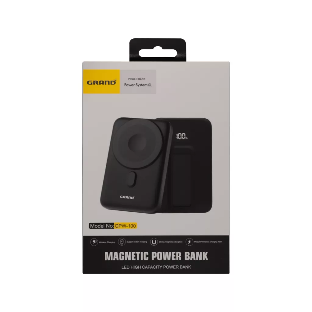 پاوربانک گرنداسکای مدل GPW-100 ظرفیت 10000 میلی آمپر ساعت