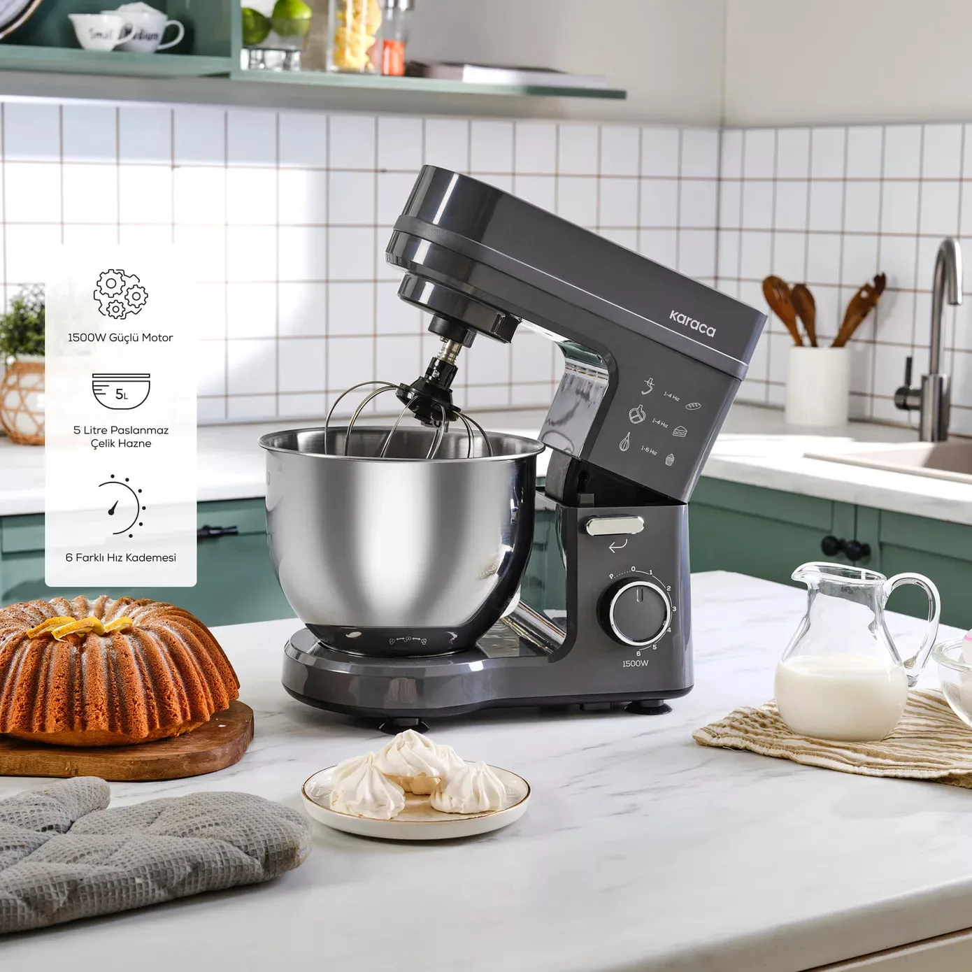 همزن کاسهدار 5 لیتری کاراجا مدل Maestrochef Stella