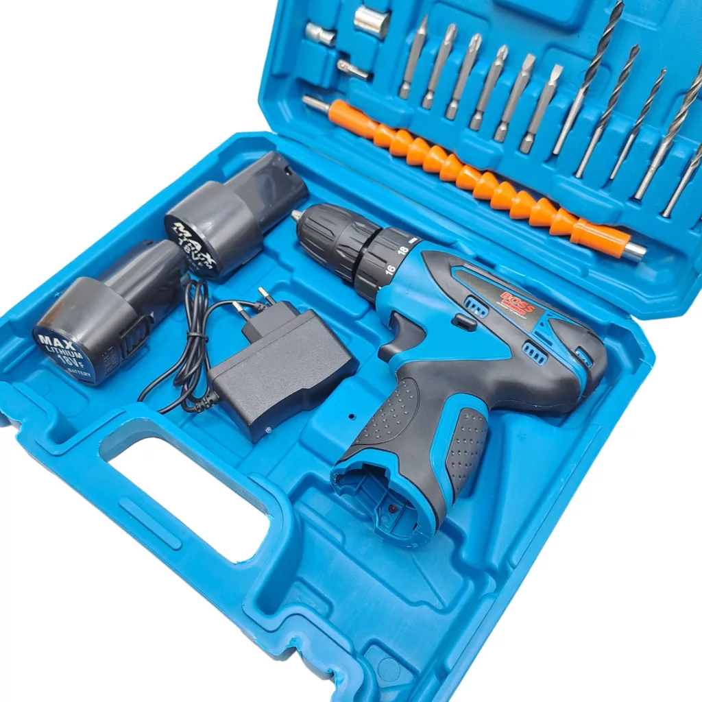 مجموعه 28 عددی دریل پیچ گوشتی شارژی سه نظام 10 اتوماتیک 18 ولت باس مدل 18VF کد 2