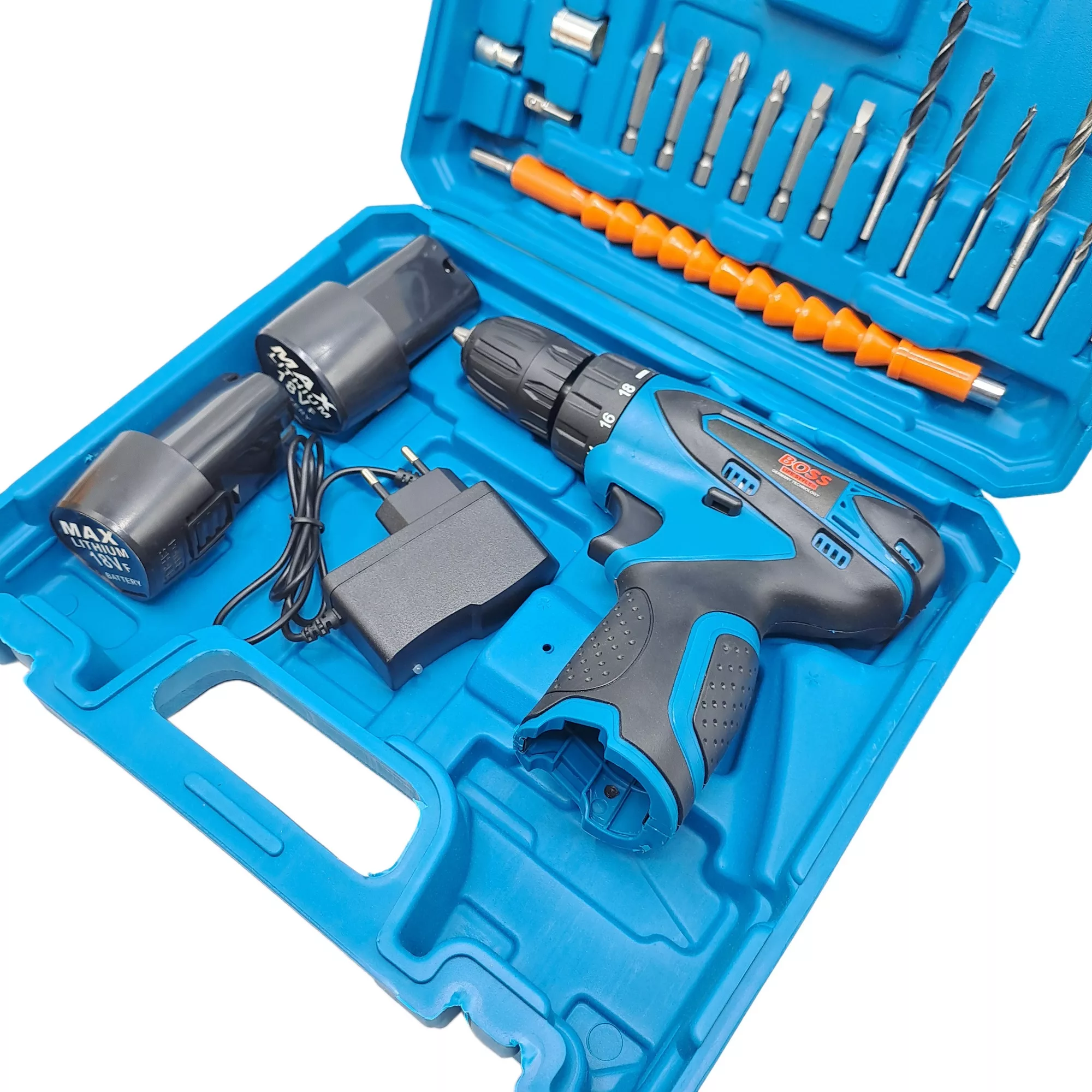 مجموعه 28 عددی دریل پیچ گوشتی شارژی سه نظام 10 اتوماتیک 18 ولت باس مدل 18VF کد 2