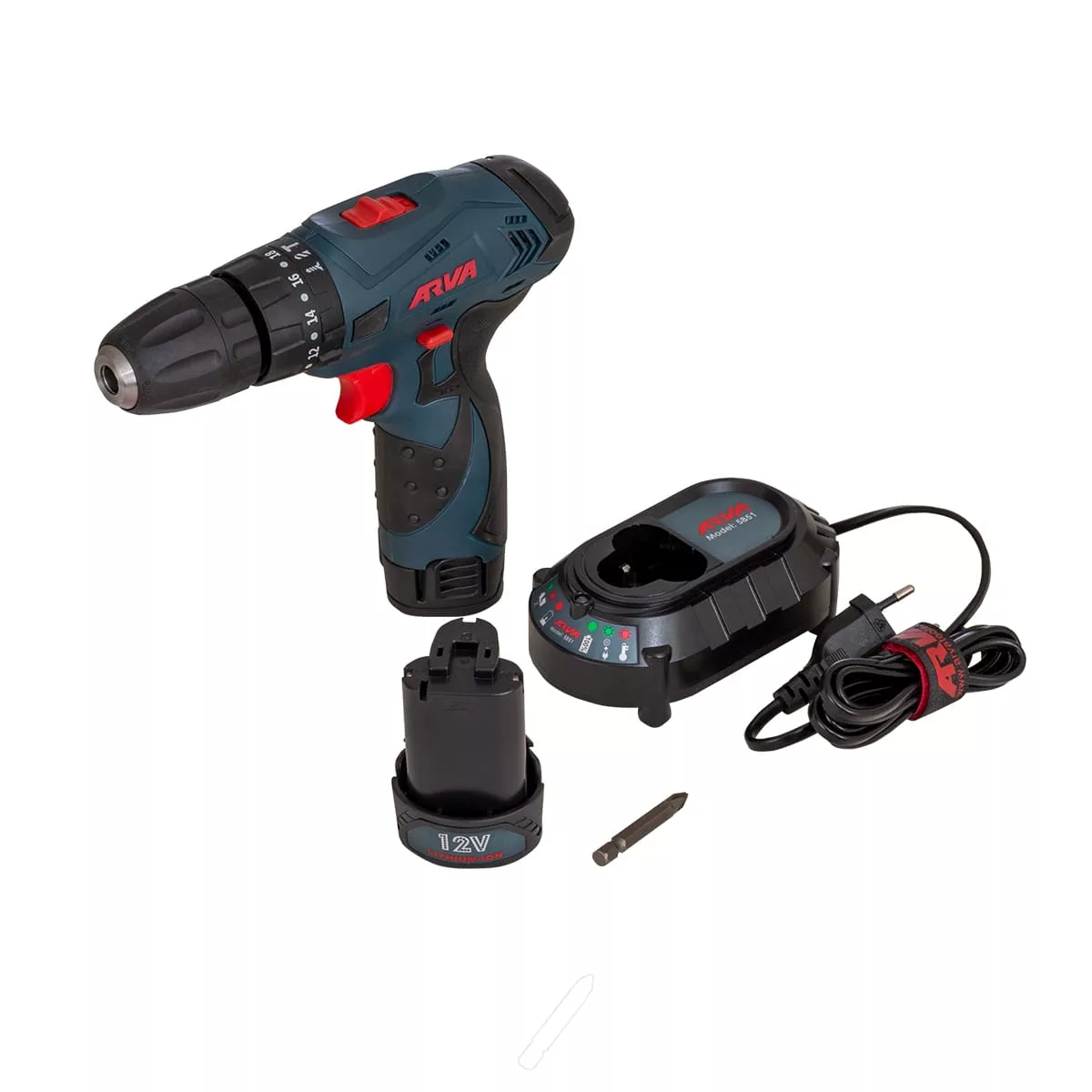 دریل شارژی  سه نظام خودکار 12 ولت آروا مدل 5851