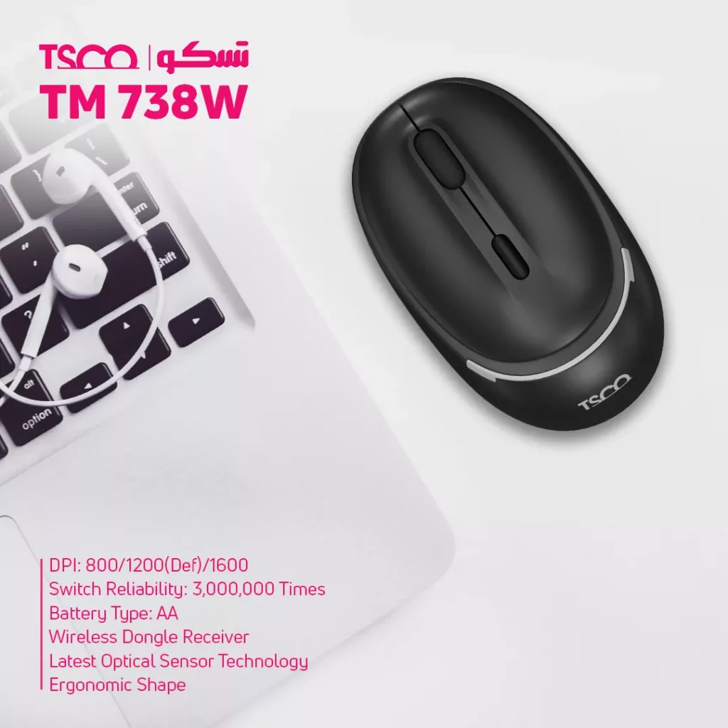 ماوس بی سیم تسکو مدل TM 738W