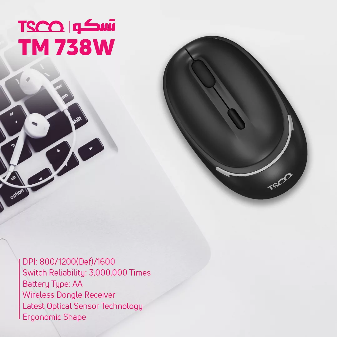ماوس بی سیم تسکو مدل TM 738W