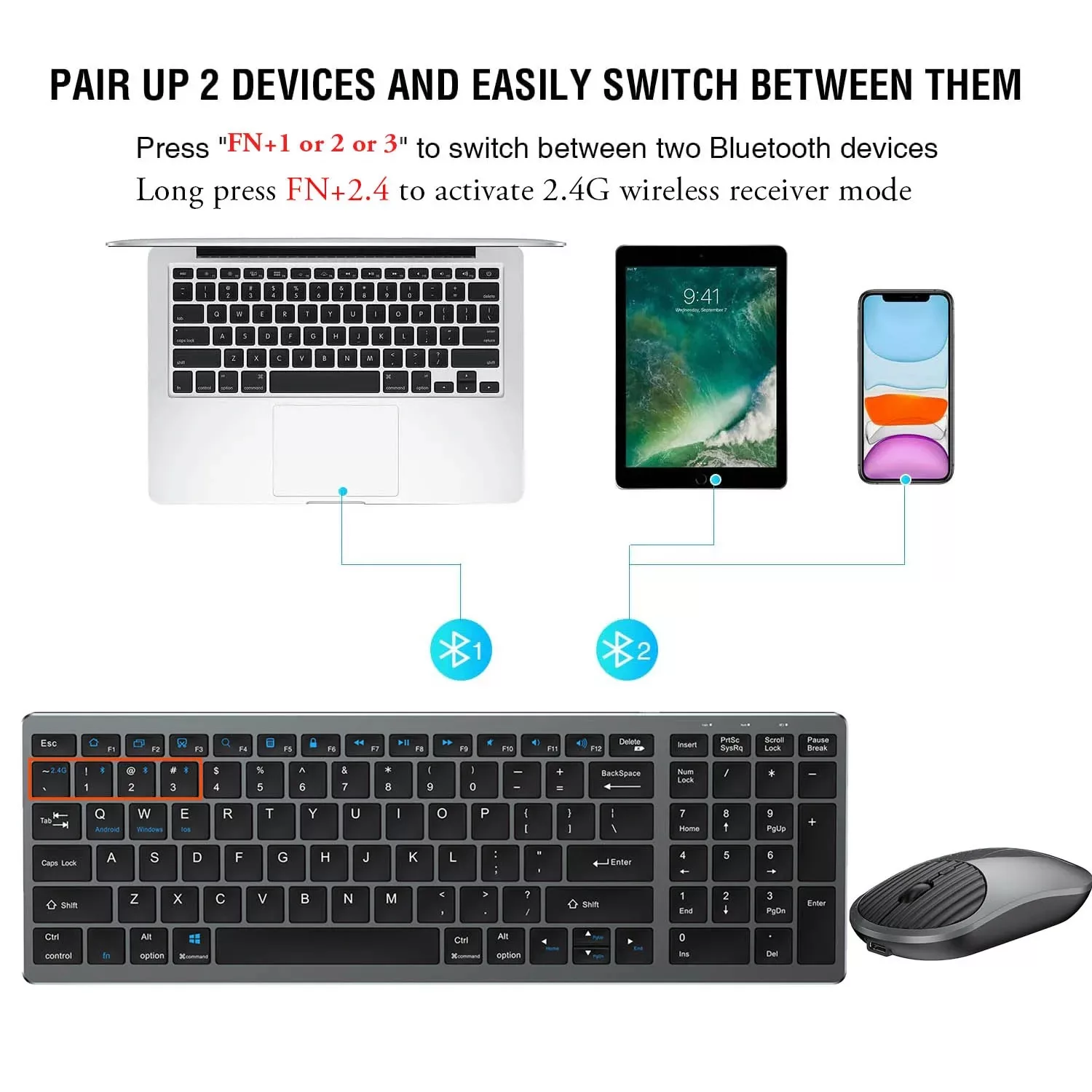 کیبورد و ماوس بلوتوثی تاشو مدل M003