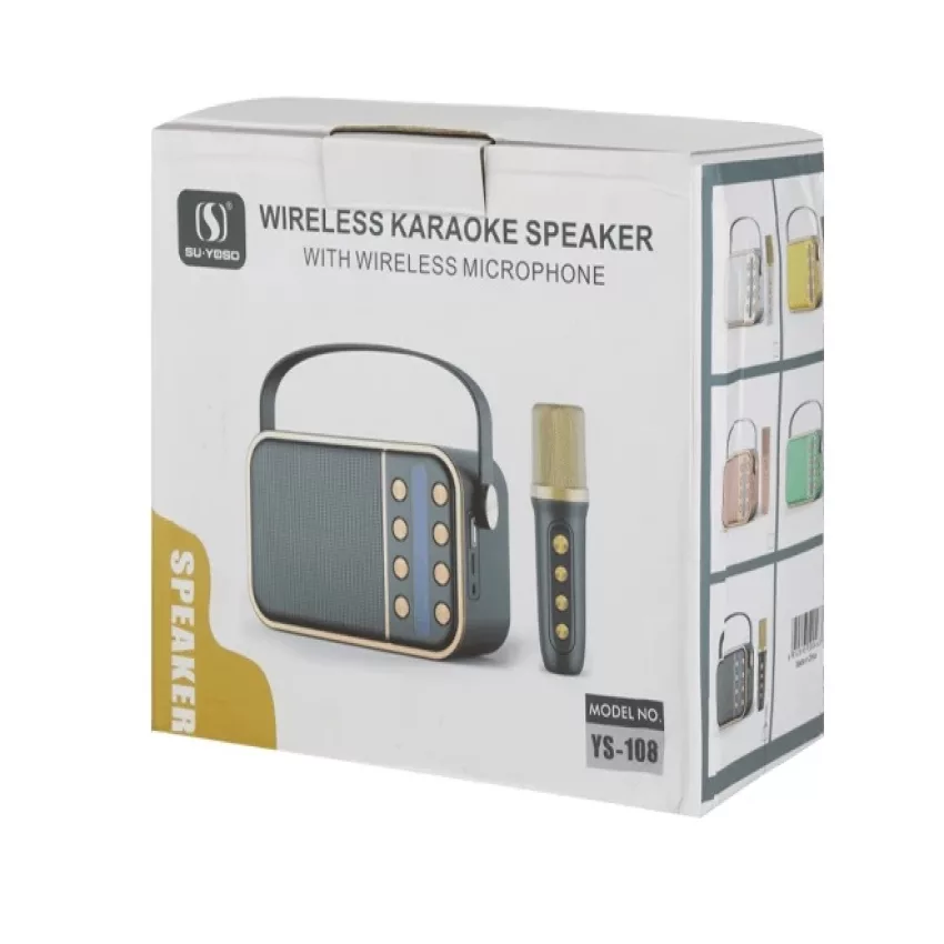 اسپیکر بلوتوثی قابل حمل مدل Karaoke ys-108 به همراه میکروفون