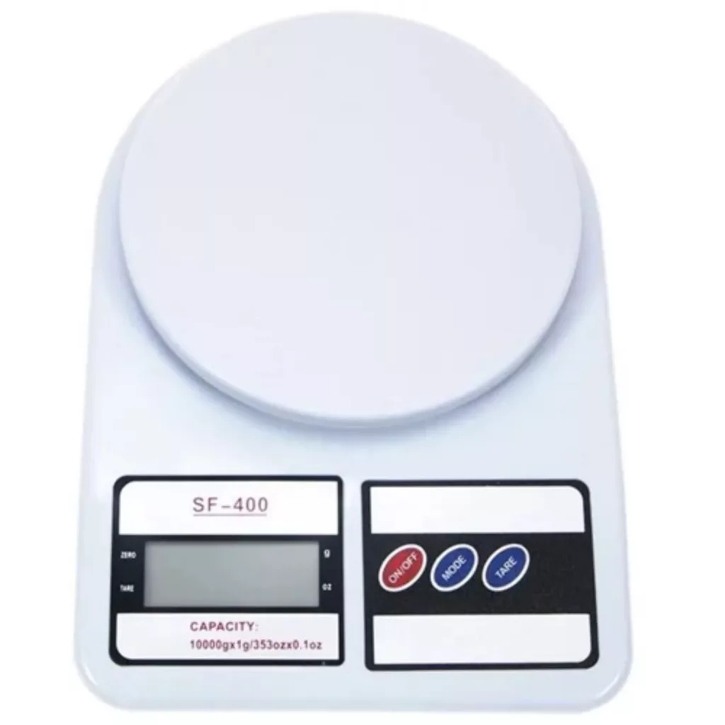 ترازو آشپزخانه دیجیتال مدل Sf_400 حداکثر ظرفیت قابل اندازه‌گیری 10 کیلوگرم با دقت اندازه‌گیری 1 گرم