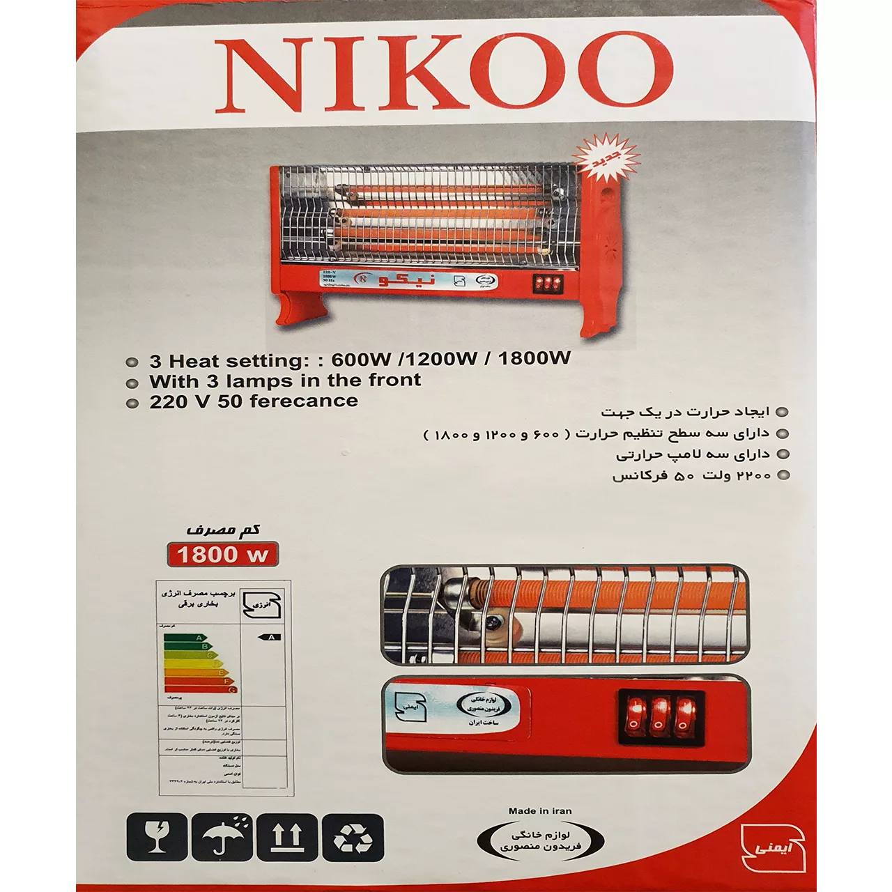 بخاری برقی نیکو مدل NO.1