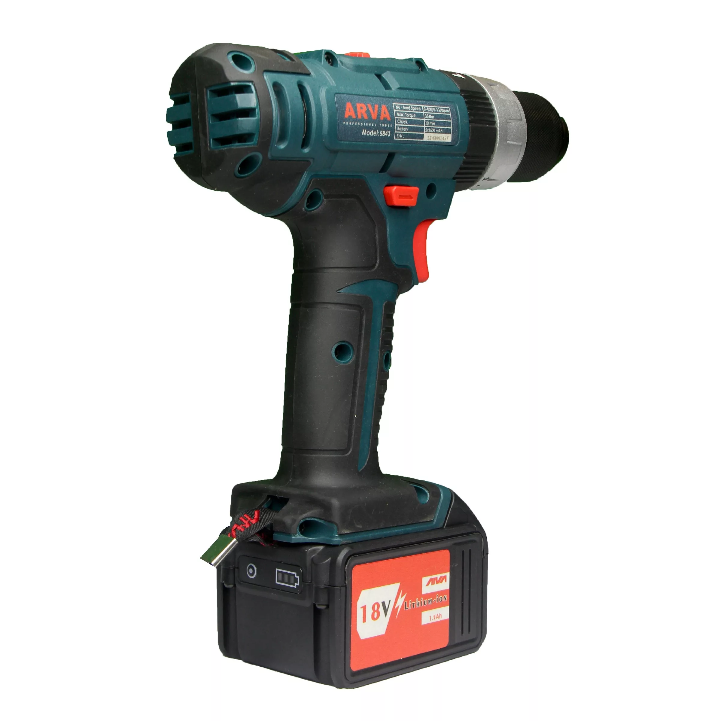 دریل پیچ گوشتی چکشی شارژی آروا مدل 5843