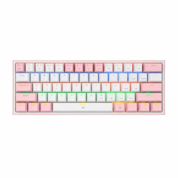 کیبورد مخصوص بازی ردراگون مدل FIZZ K617-WHITE/PINK