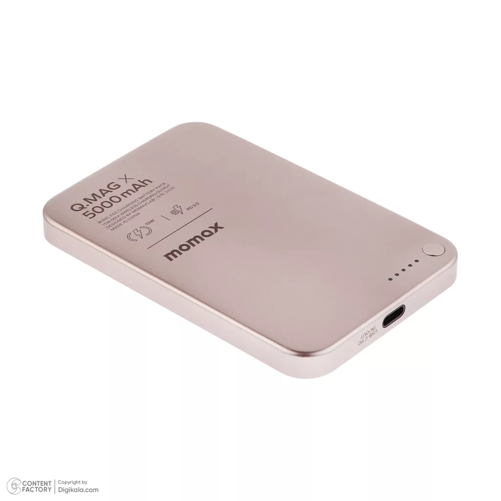 پاوربانک مومکس مدل VPD0131A ظرفیت 5000 میلی‌آمپر ساعت به همراه آداپتور و کابل تبدیل USB-C به USB-C