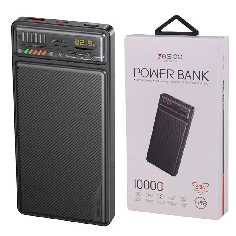 پاوربانک یسیدو مدل YP53 ظرفیت 10000 میلی آمپر ساعت