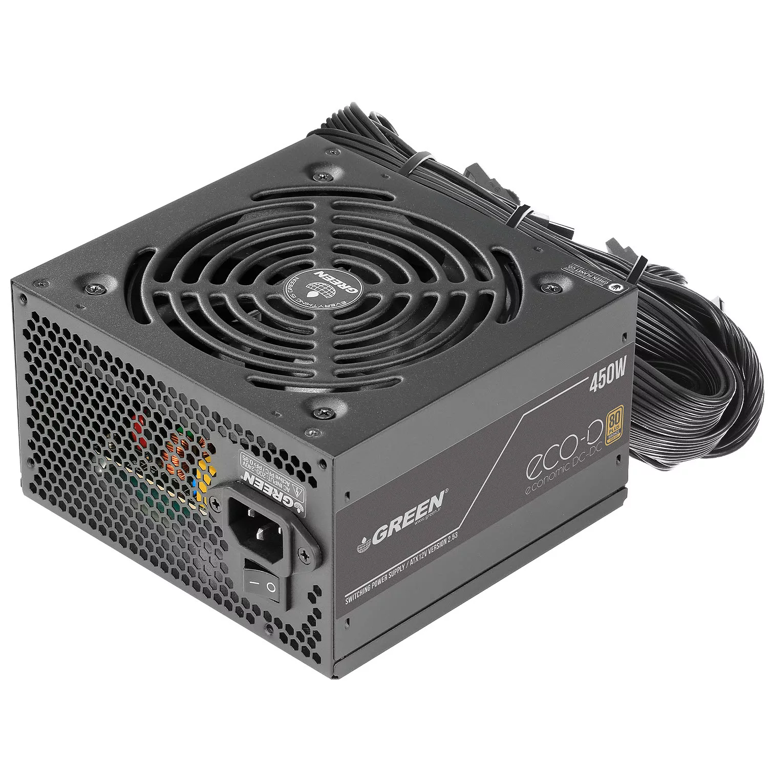 منبع تغذیه کامپیوتر 450W وات گرین مدل GP450A-ECO D