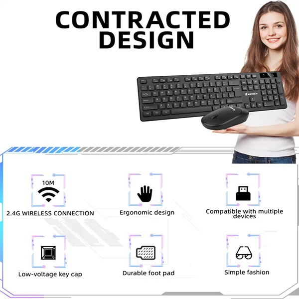 کیبورد و موس بیسیم جرتک مدل KM400