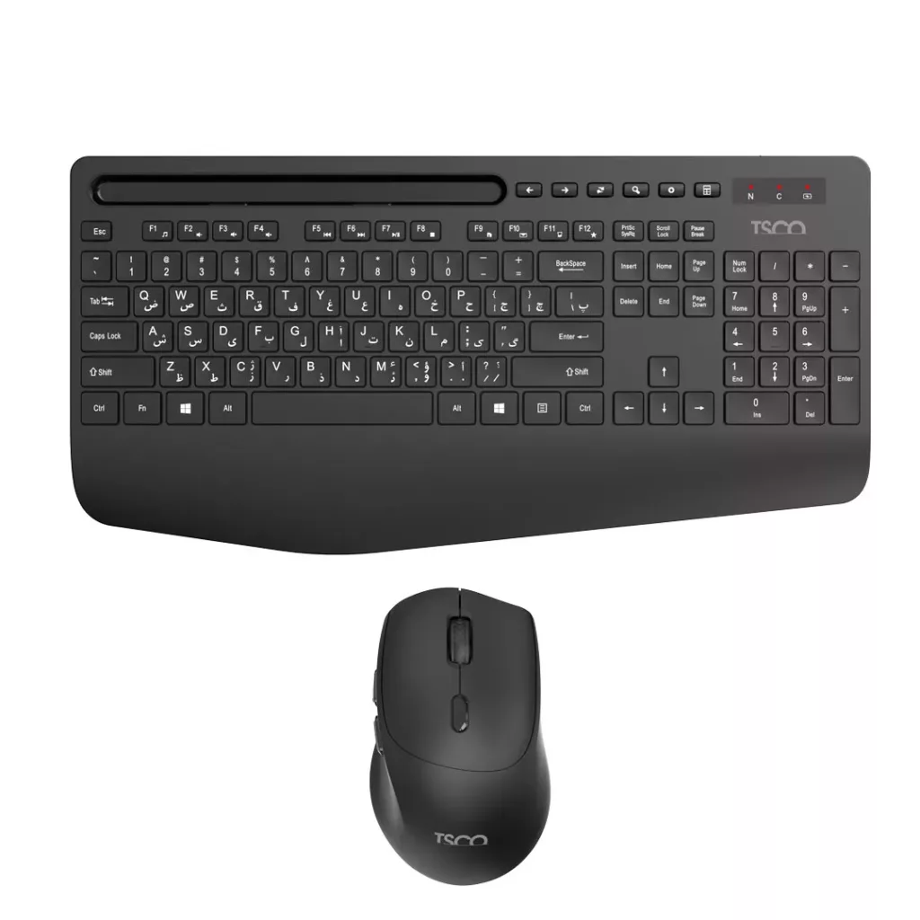 کیبورد و ماوس بی سیم تسکو مدل TKM 7025W، سوییچ ممبران، Full-Size