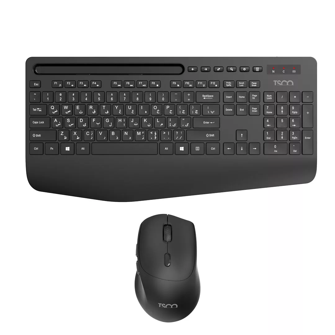 کیبورد و ماوس بی سیم تسکو مدل TKM 7025W، سوییچ ممبران، Full-Size