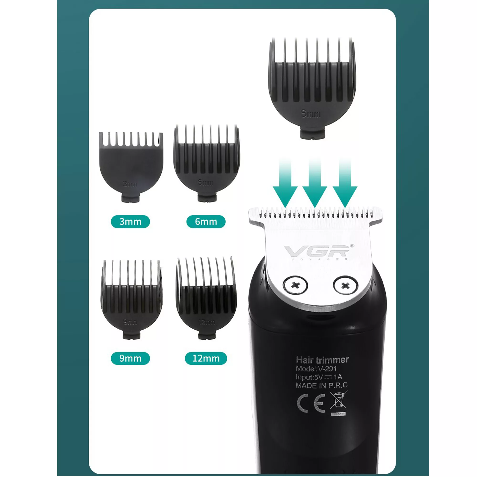 ماشین اصلاح موی سر و صورت وی جی ار مدل V-291