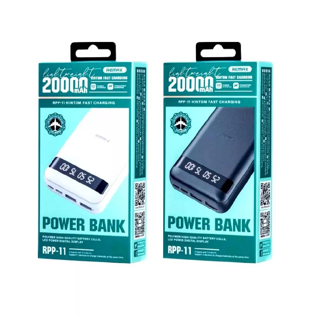 پاوربانک ریمکس مدل RPP 11 ظرفیت 20000 میلی آمپر ساعت