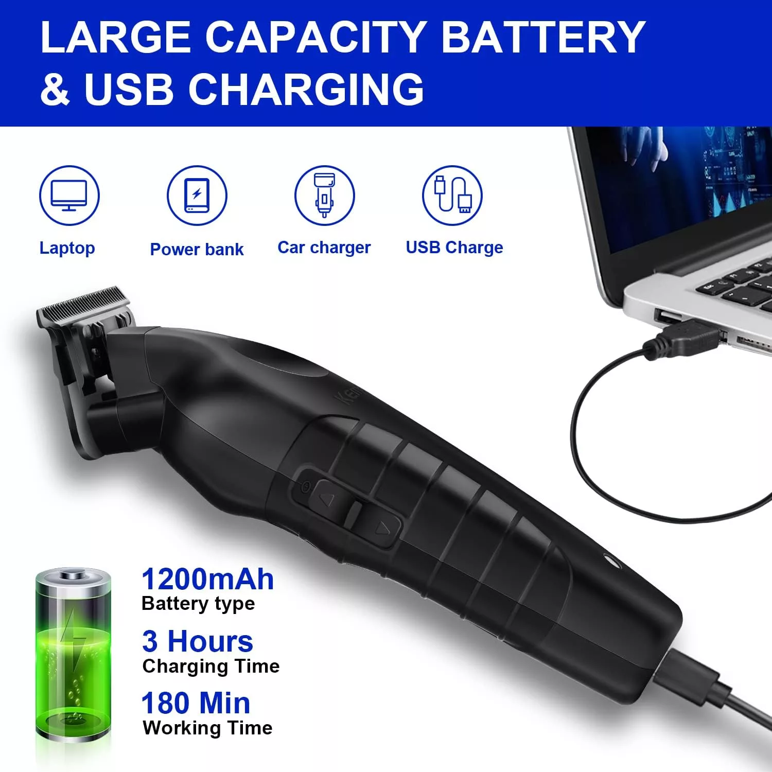 ماشین اصلاح مو سر و صورت شارژی کیمی مدل km-2299 به همراه تیغه یدک