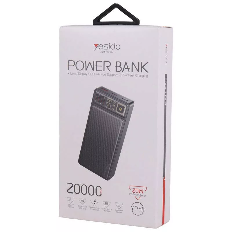 پاوربانک یسیدو مدل YP54 ظرفیت 20000 میلی آمپر ساعت