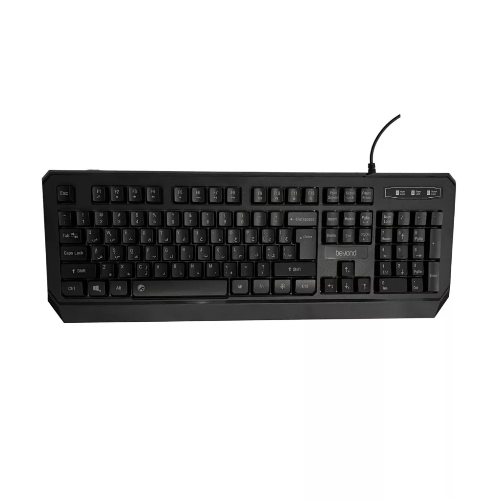 کیبورد بیاند مدل Bk-7140، سوئیچ ممبران، Full-size، نورپردازی LED RGB