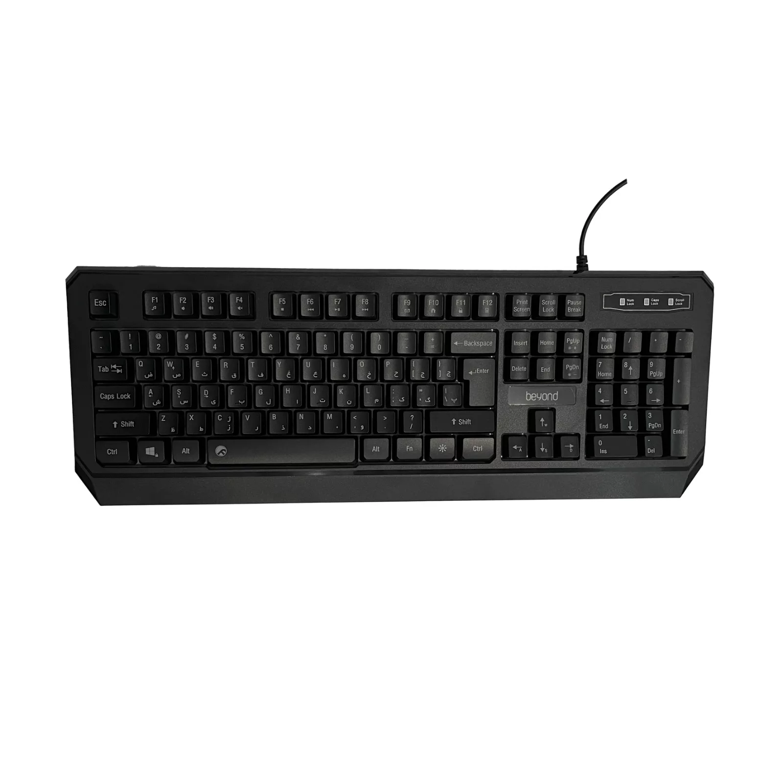 کیبورد بیاند مدل Bk-7140، سوئیچ ممبران، Full-size، نورپردازی LED RGB