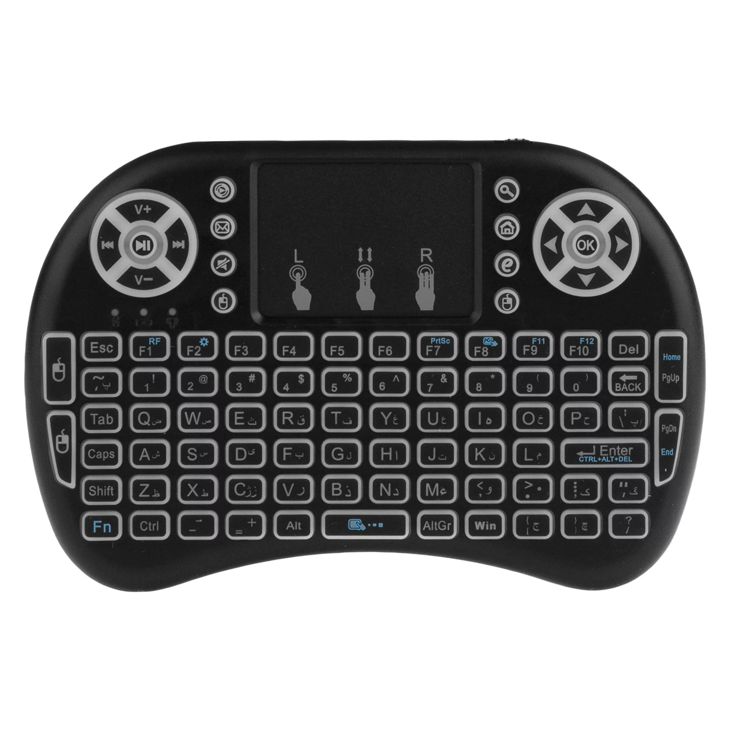 مینی کیبورد بی‌سیم همراه با تاچ‌پد مدل 08RF/2.2 Persian