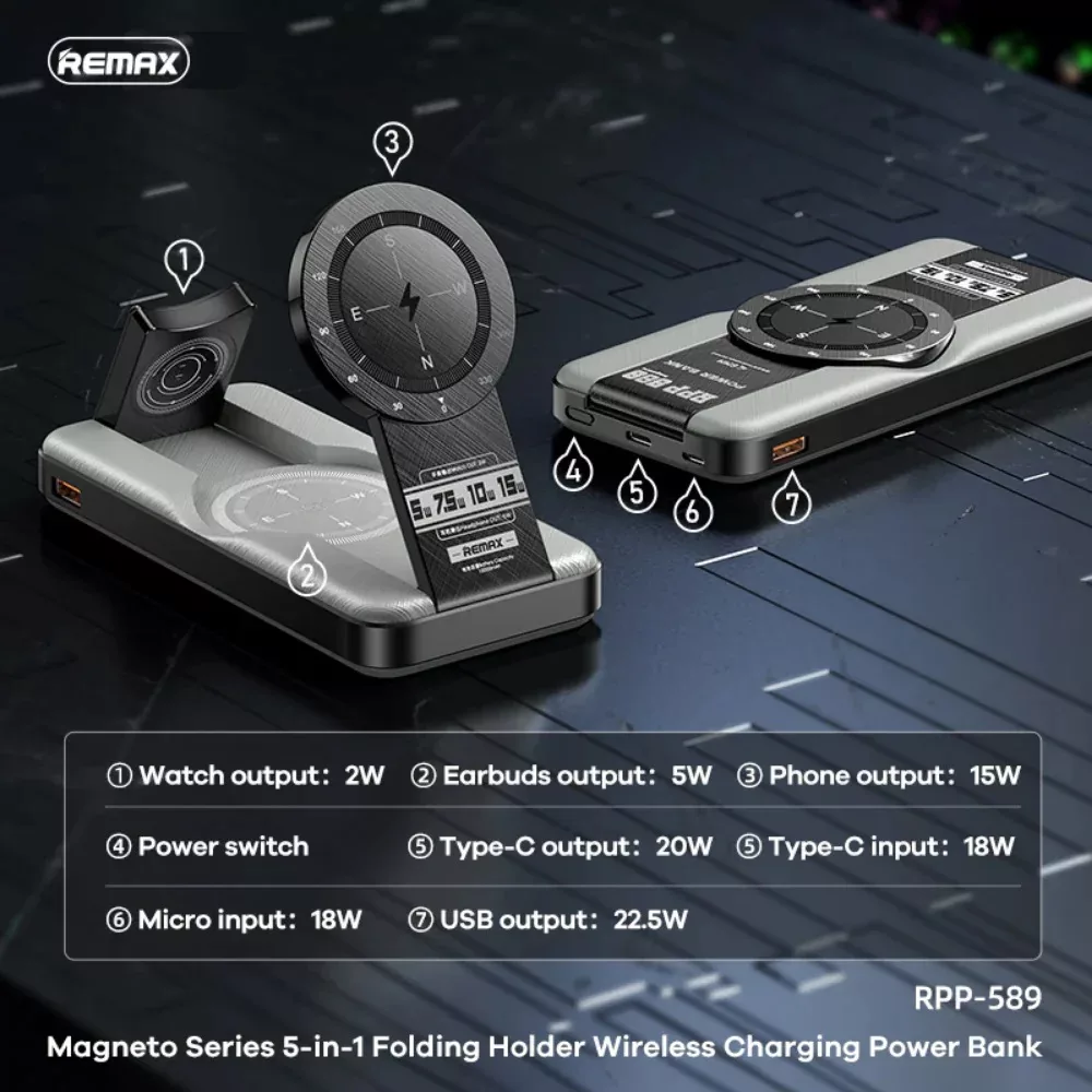 پاوربانک ریمکس مدل REMAX RPP-589  ظرفیت 10000 میلی آمپر ساعت